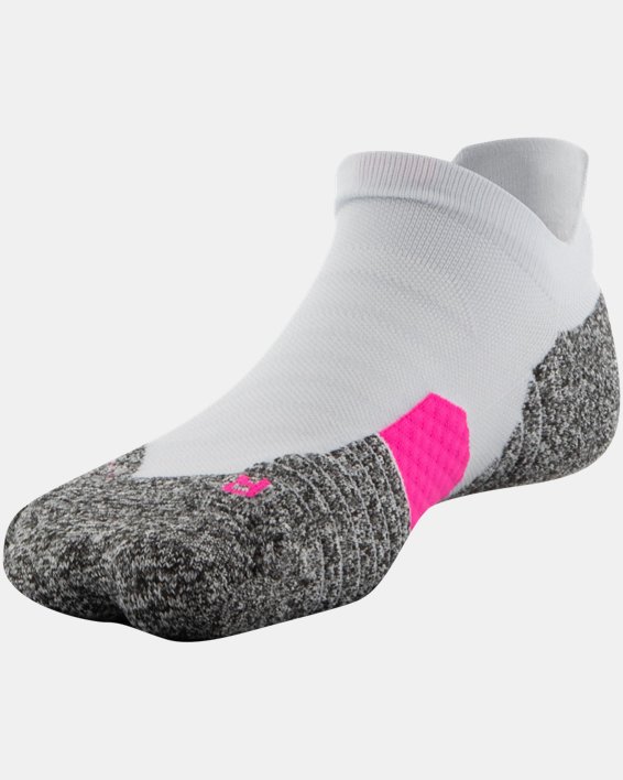 Unisex UA Run Cushion 3-Pack No Show Tab Socks, Pink, pdpMainDesktop image number 4